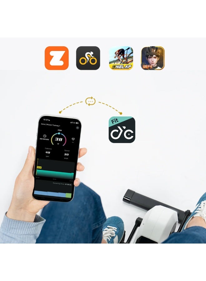 CYCPLUS DC1 Self-Powered Pedal Exerciser – Under-Desk Mini Exercise Bike, 160W Max Power, 10 Resistance Levels, Joint-Friendly, Quiet Cycling Trainer with App Data Tracking & 3-Year Warranty - Image 2