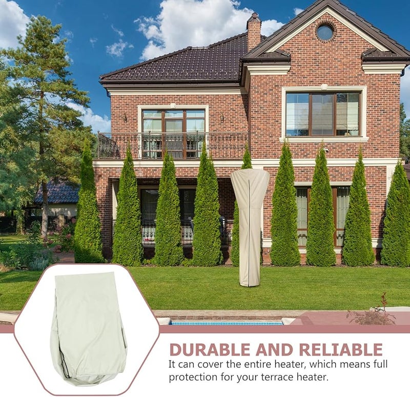 Beige Oxford Fabric Tear Resistant Patio Heater Cover Outdoor Garden Heater Protective Dustproof Shield - Image 4