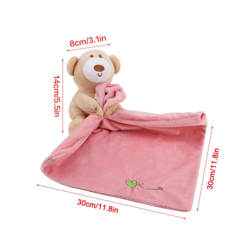Lovely Bear Plush Soother Security Blanket Soft Baby Kids Toy Newborn Gift Pink - Image 1