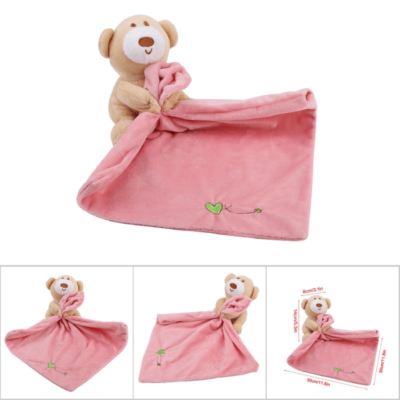 Lovely Bear Plush Soother Security Blanket Soft Baby Kids Toy Newborn Gift Pink - Image 3
