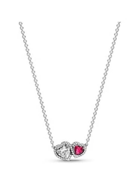 Eternal Sparkle Garland Heart Pendant Necklace 45cm Zirconia, Heart Crystal Zirconia Women