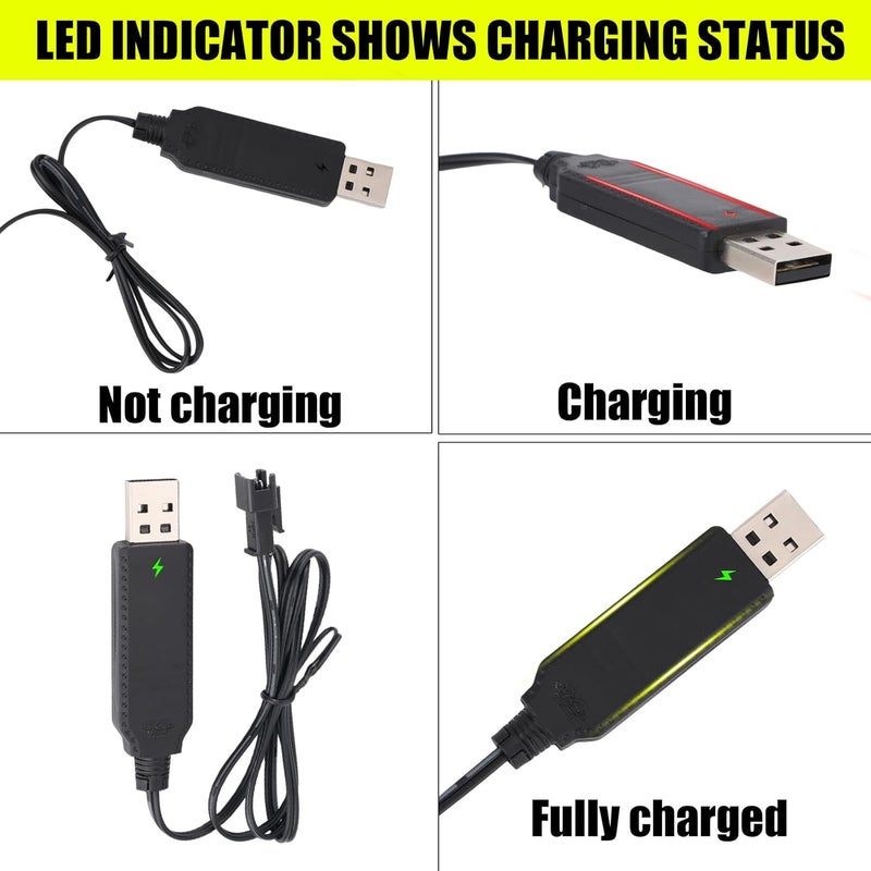 BTFO 2pcs Charger for Bubble Machine Gun, 3.7V SM-2P USB Cable with Indicator Light Compatible with Bubble Bazooka Machine Gun and Bunch O Bubbles - Image 3
