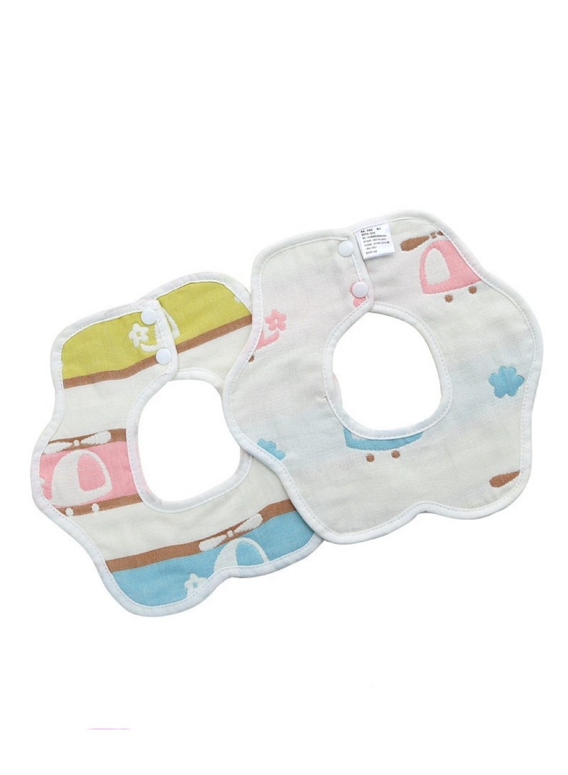 Bib Baby petal waterproof cotton bib children's saliva towel - Image 1