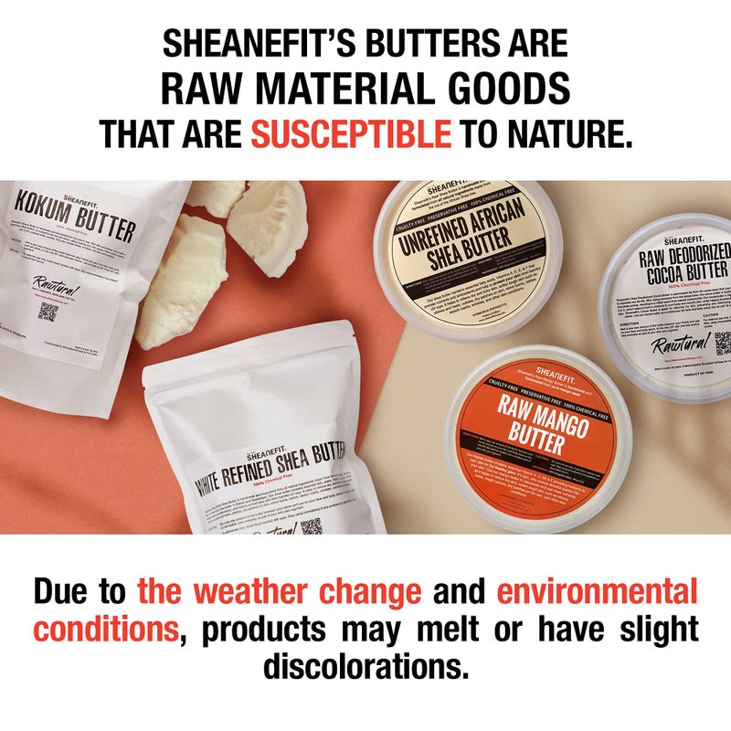 Sheanefit زبدة الشيا الأفريقية الخام غير المكررة من شينيفيت، زبدة جسم طبيعية، مرطب يومي ناعم وسلس للوجه والجسم، عاجي 8 أونصات (عبوة من 1) - Image 4