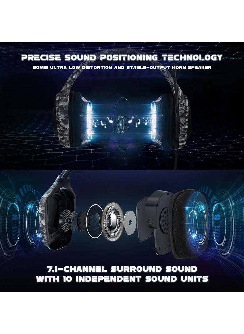 onikuma - ONIKUMA K20 Wired Gaming Headsets With Microphone RGB Light - Image 1