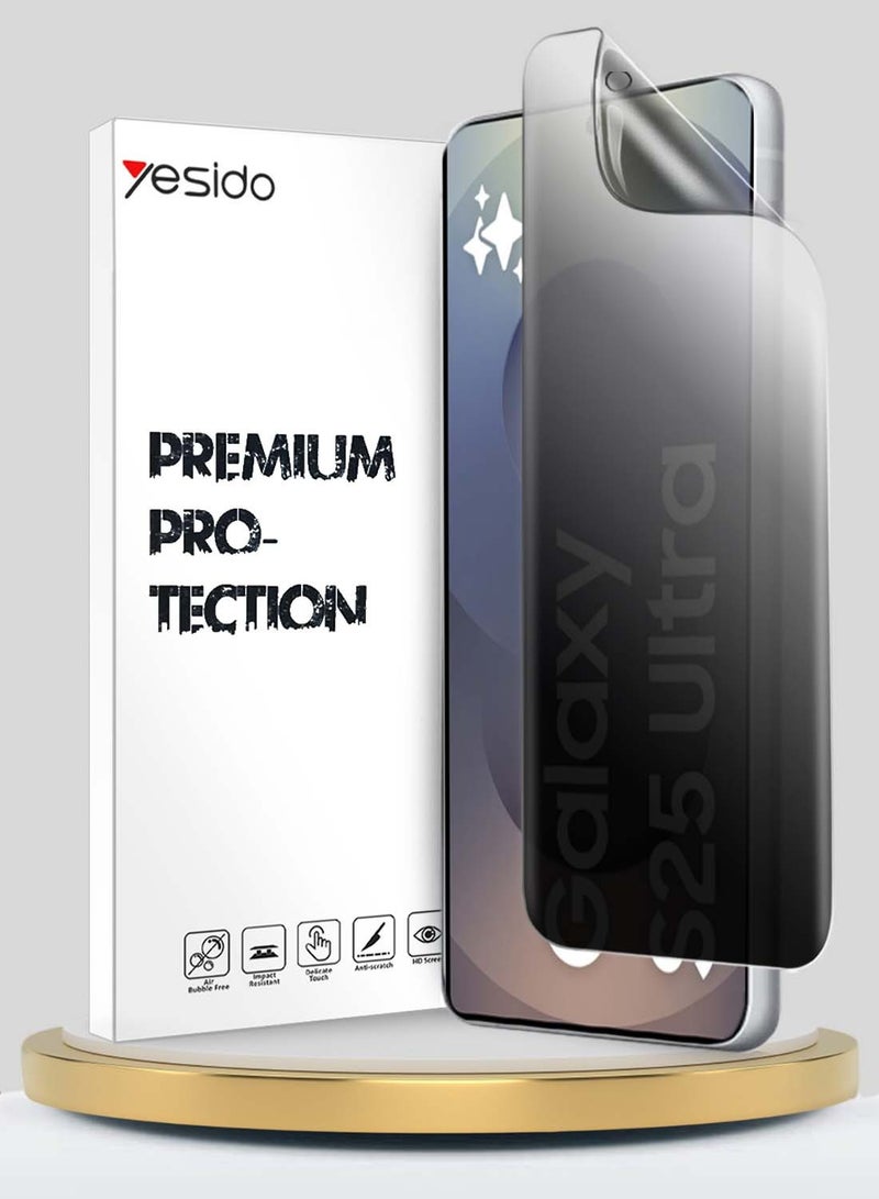 Yesido Samsung Galaxy S25 Ultra 2025 Yesido Premium Hydrogel Anti Spy / Anti Privacy Film Thin and Flexible Screen Protector - Clear - Image 1