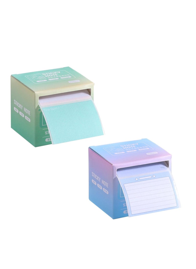 Generic 2 Sticky Notes Roll Tape Dispensers - 512 Sheets of 1.7 x 2.4 Inch Full Adhesive Sticky Notes - Self-Stick Memo Pads for Noting and Writing (Blue & Green)  - Image 1