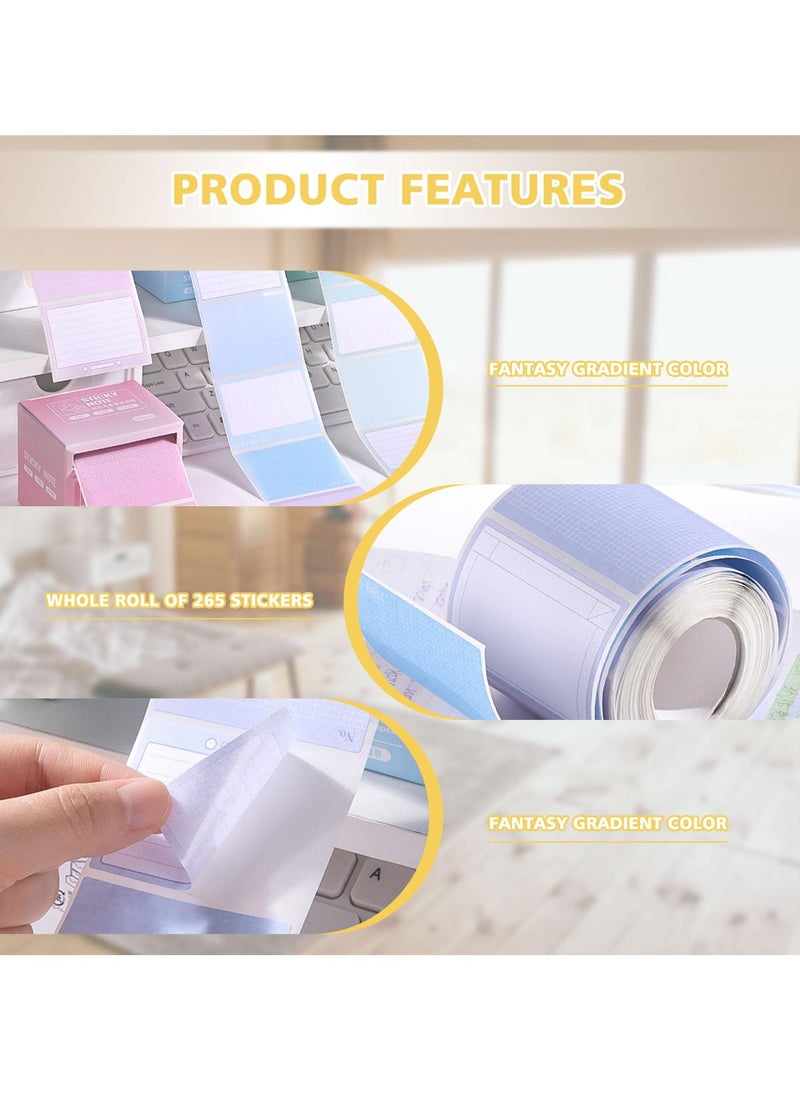 Generic 2 Sticky Notes Roll Tape Dispensers - 512 Sheets of 1.7 x 2.4 Inch Full Adhesive Sticky Notes - Self-Stick Memo Pads for Noting and Writing (Blue & Green)  - Image 3