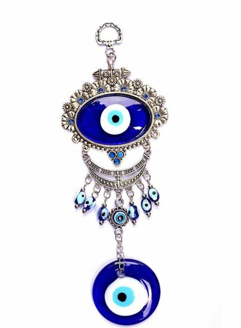 Captaintech Turkish Blue Evil Eye, Amulets Wall Protection Hanging Lucky Pendant Wind Chimes, Garden Home Decorations Ornament - Image 1