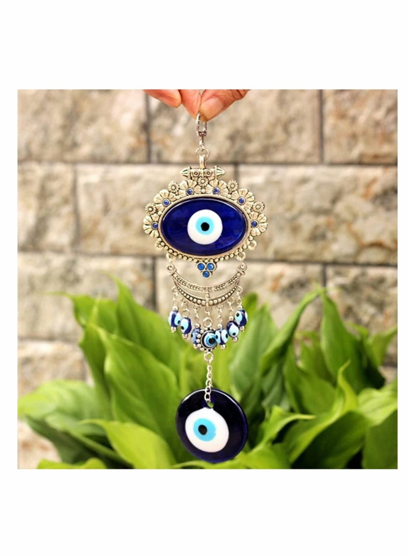 Captaintech Turkish Blue Evil Eye, Amulets Wall Protection Hanging Lucky Pendant Wind Chimes, Garden Home Decorations Ornament - Image 3