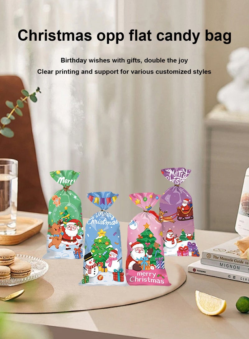 GGOOT flat candy bag, OPP candy bag (1 pack of 50, containing 4 styles),  gift bag, popcorn biscuit candy bag, suitable packaging for  parties - Image 2