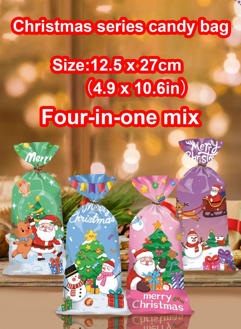 GGOOT flat candy bag, OPP candy bag (1 pack of 50, containing 4 styles),  gift bag, popcorn biscuit candy bag, suitable packaging for  parties - Image 4