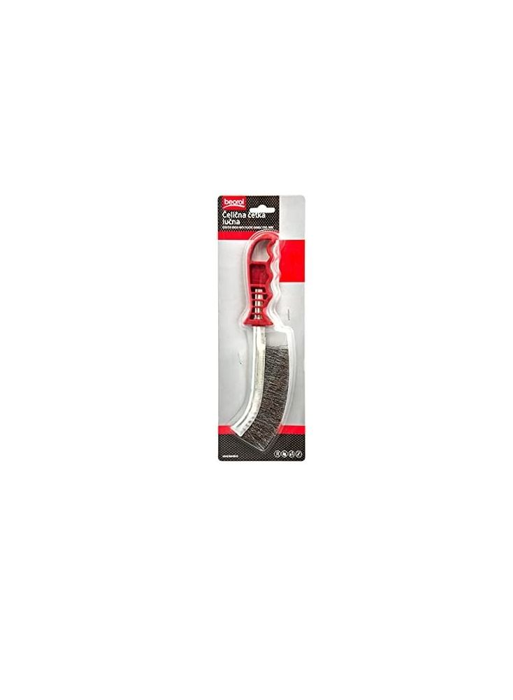 Beorol Beorol Steel Coated Hand Brush Wire Brush with PVC Handle for Cleaning Rust & Slag (SILVER) - Image 3