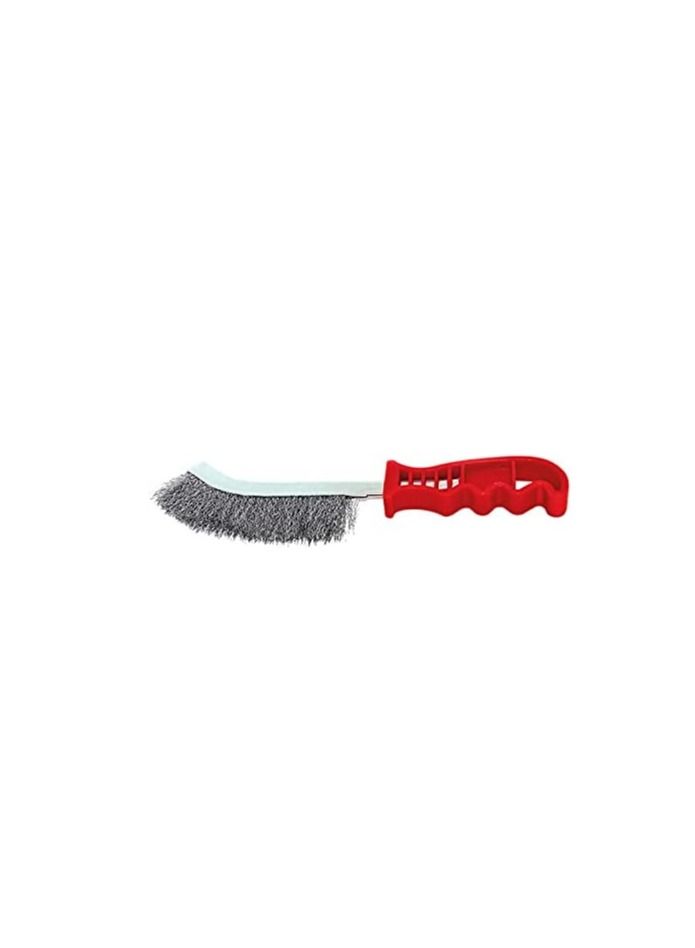 Beorol Beorol Steel Coated Hand Brush Wire Brush with PVC Handle for Cleaning Rust & Slag (SILVER) - Image 2