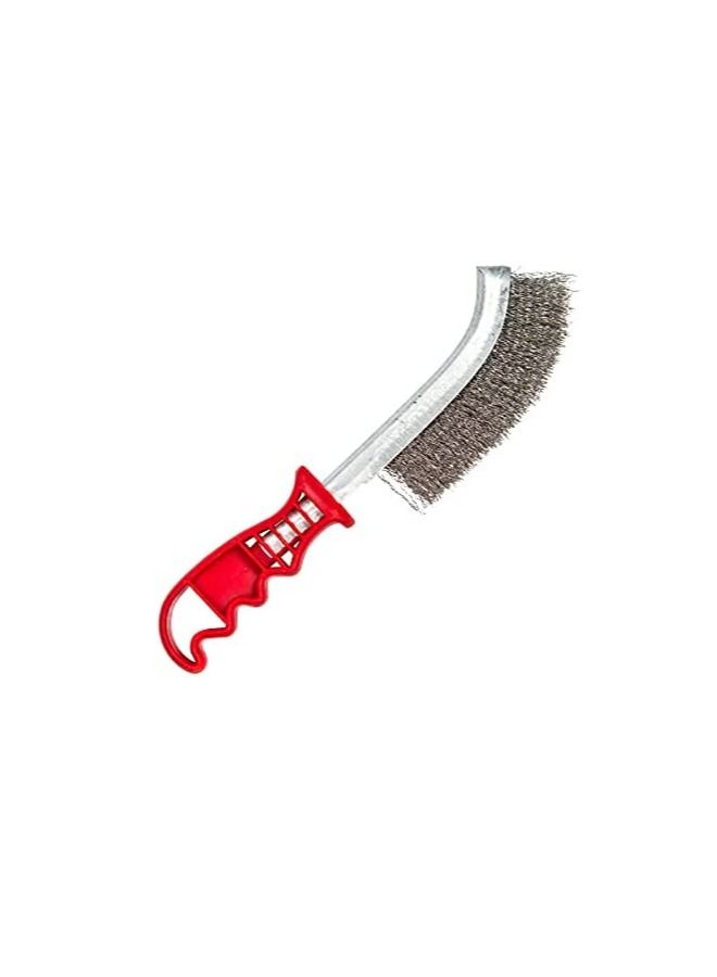 Beorol Beorol Steel Coated Hand Brush Wire Brush with PVC Handle for Cleaning Rust & Slag (SILVER) - Image 1