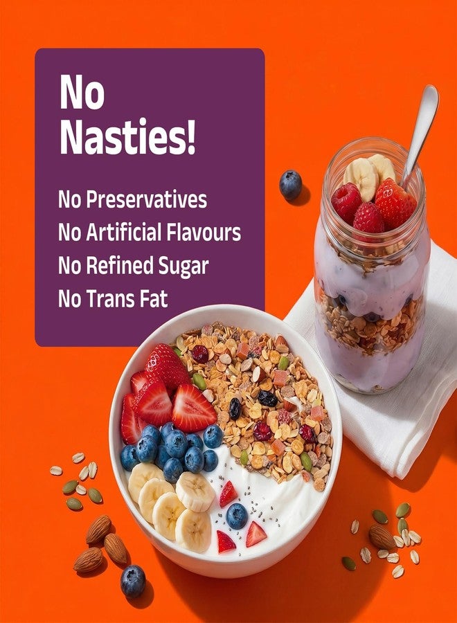 Pintola 24g High Protein Muesli Fruit & Nut, 1 Kilo (pack of 1) | Gluten-Free, Naturally Sweetened with Organic Jaggery 22% Fruits, Nuts & Seeds, Healthy Breakfast Cereal - Image 5