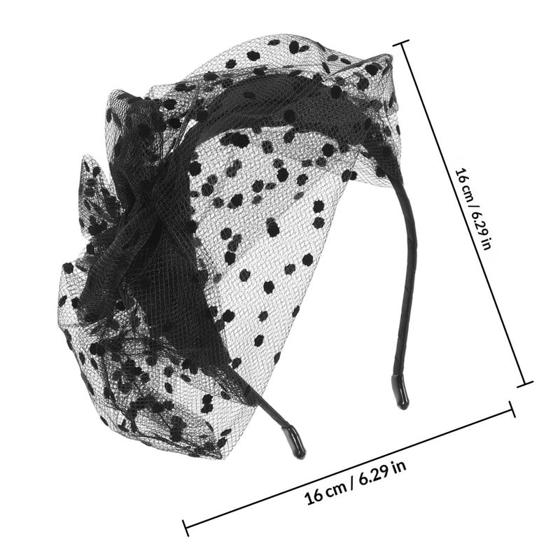 2pcs Elegant Mesh Veil Headband Fascinator For Women Tea Party Wedding Bridal Headdress With Lace Veil Headpiece Headdress - Image 2