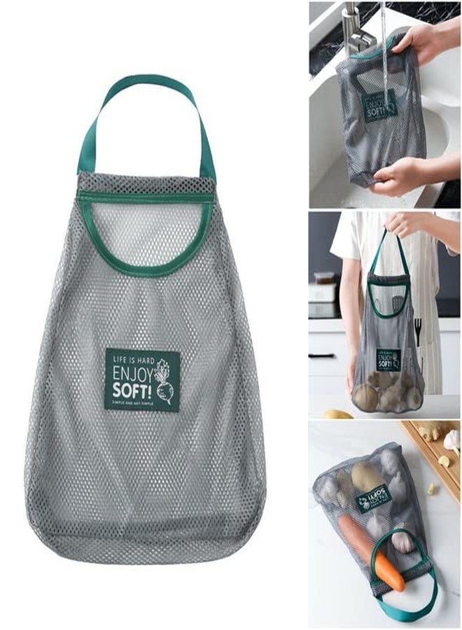 MR. JV Reusable Mesh Bags for Fruit and Vegetable Hanging Storage, Kitchen Storage, Washable & Foldable Net Bags for Veggies Onion Garlic Green Pepper/Garbage Bag - Image 3