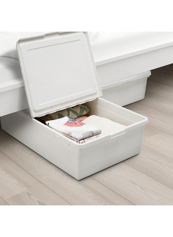 Zaboon Storage box with lid, white, 50x77x19 cm - Image 2