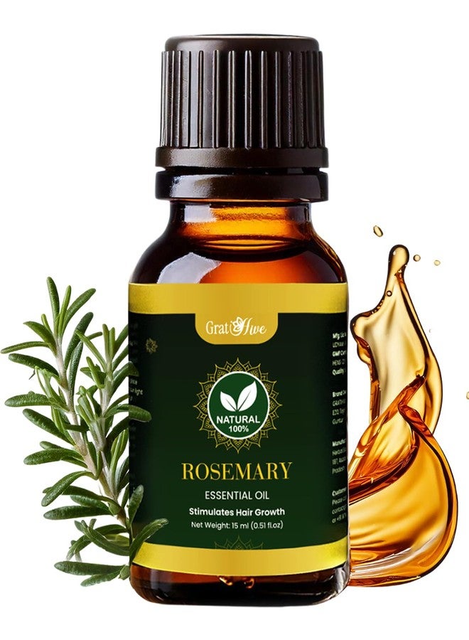 Gratihive 100% Pure Rosemary Essential Oil for Hair - Nourishing Rosemary Oil - 1 Pack Ideal for Women & Men - 15 ml - Image 1