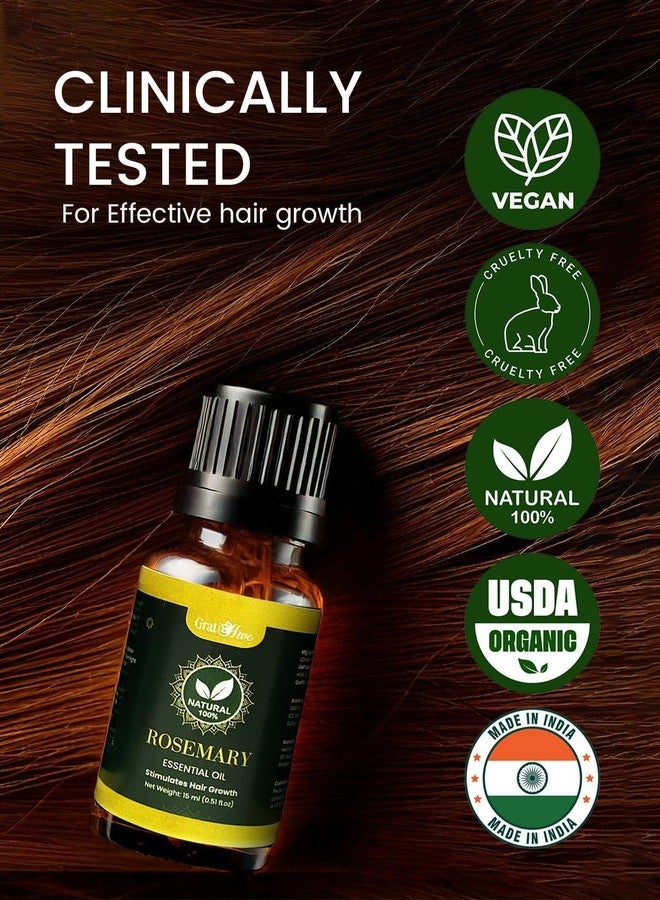 Gratihive 100% Pure Rosemary Essential Oil for Hair - Nourishing Rosemary Oil - 1 Pack Ideal for Women & Men - 15 ml - Image 4