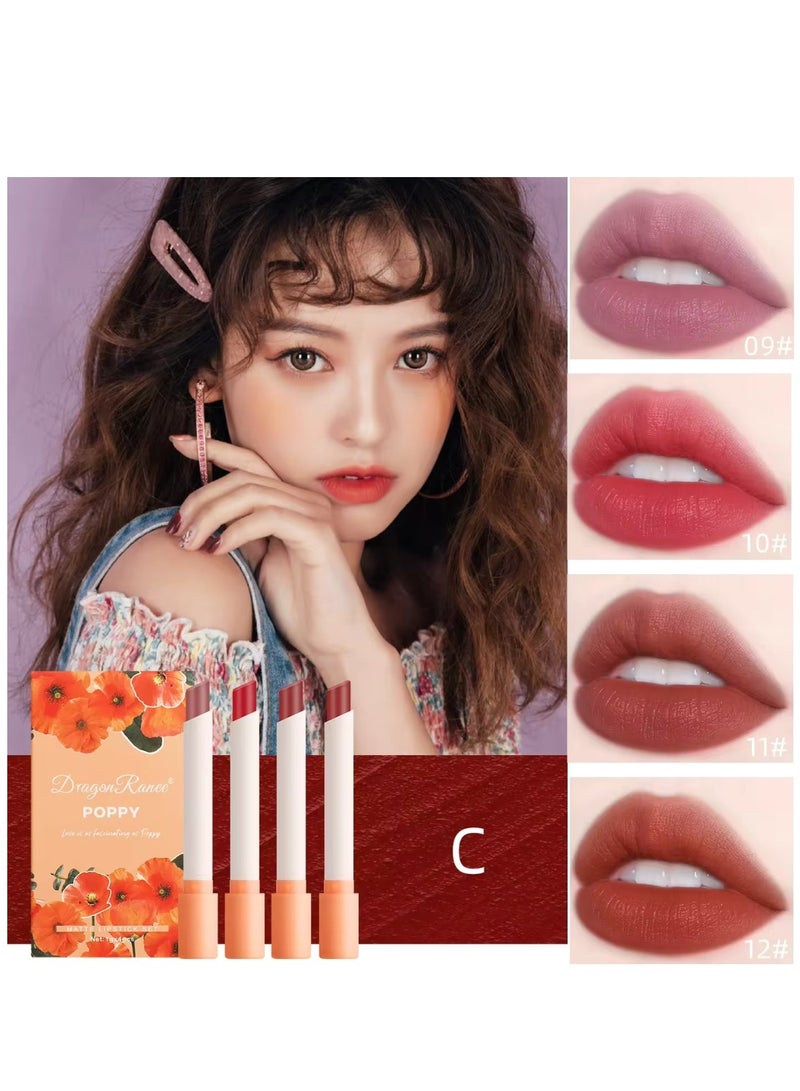 Dragon Ranee 4Pcs Matte Lipstick Set Moisture Lip Glossy Waterproof Long Lasting Lip liner Set Lipstick for Women Makeup  - Image 2