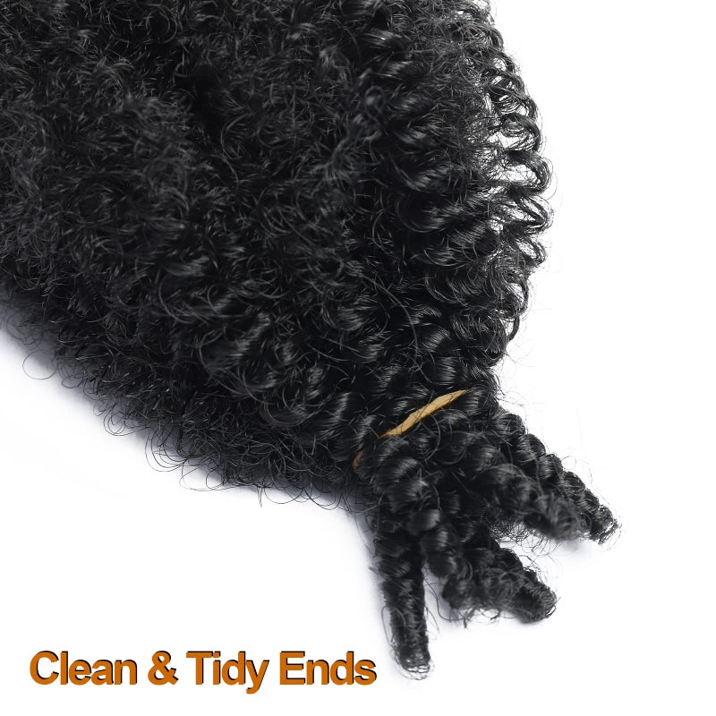 Chicmoi Marley Hair 16 Inch Cuban Twist Hair 8 Pack Marley Twist Braiding Hair Black Springy Afro Twist Hair Pre Fluffed Spring Twists Hair Kinky Braiding Hair Extensions for Women (16in 8P 1B) - Image 4