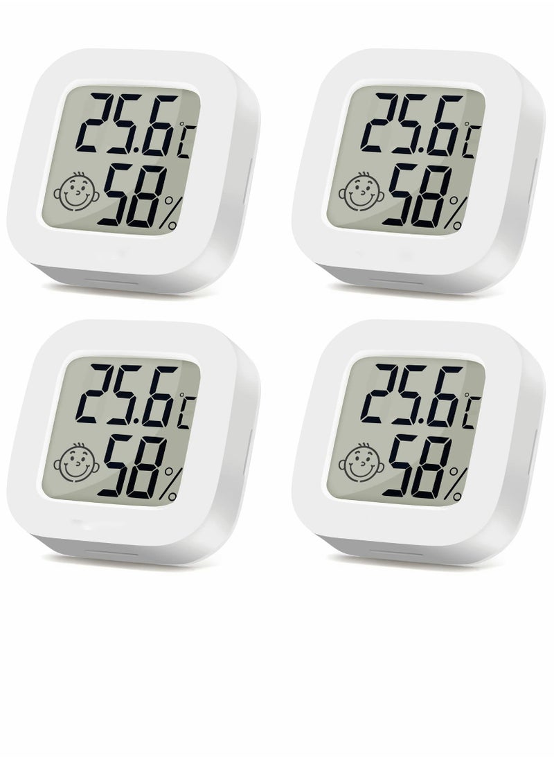SYOSI - Room Thermometer, Indoor Thermometer Hygrometer, Mini Digital Temperature Humidity Meter Gauge Monitor, Large LCD Display Celsius for House, Greenhouse, Baby, Office, Home, Garden, Cellar(4Pack ) - Image 1