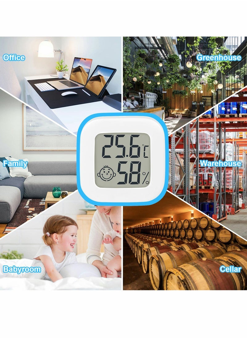 SYOSI - Room Thermometer, Indoor Thermometer Hygrometer, Mini Digital Temperature Humidity Meter Gauge Monitor, Large LCD Display Celsius for House, Greenhouse, Baby, Office, Home, Garden, Cellar(4Pack ) - Image 1
