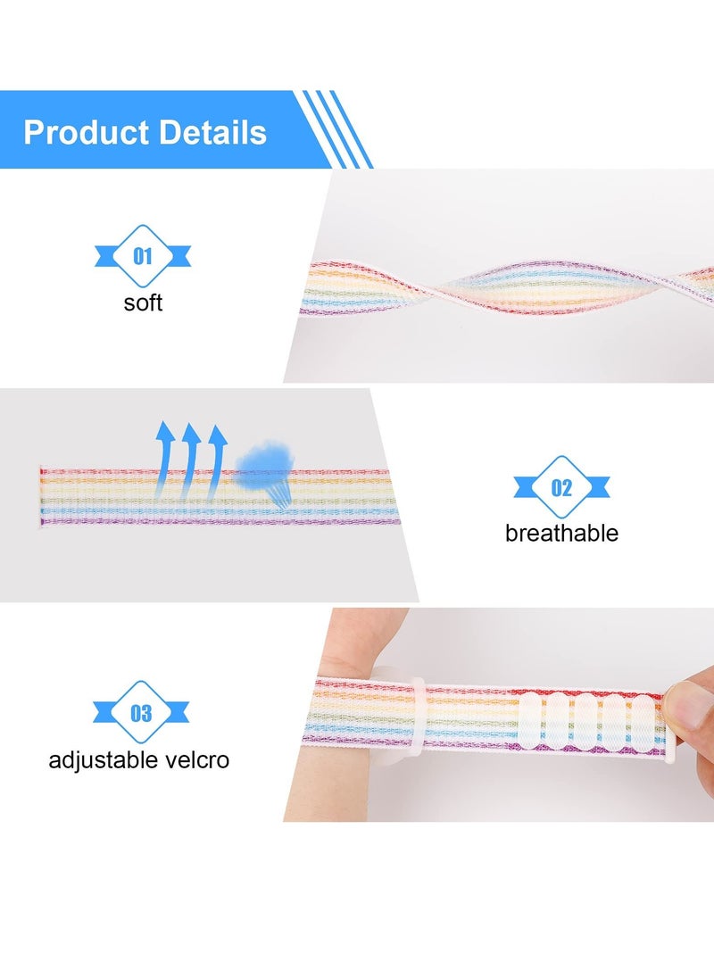 SYOSI - Kids Wrist Strap for Apple AirTag Adjustable Nylon Strap Holder Protector Breathable Anti-Loss Bracelet for Toddler Child Elderly (Rainbow Color) - Image 1