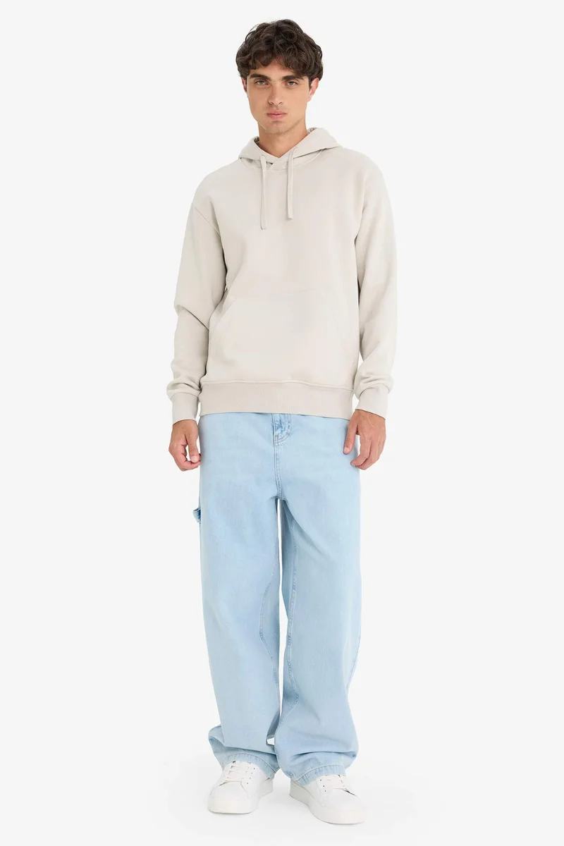 ديفاكتو Regular Fit Basic Soft Fleece Lining Hoodie