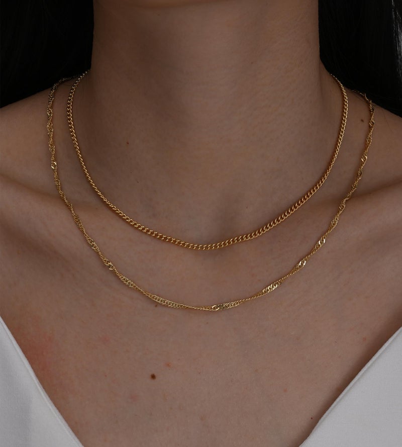 YEEZII Layered Gold Necklaces for Women Trendy, 3 Pcs 14K Gold Plated Choker Paperclip Box Chain Necklace, Stackable Women's Gold Pendant Necklaces Jewelry Set (Yellow Gold) - Image 5