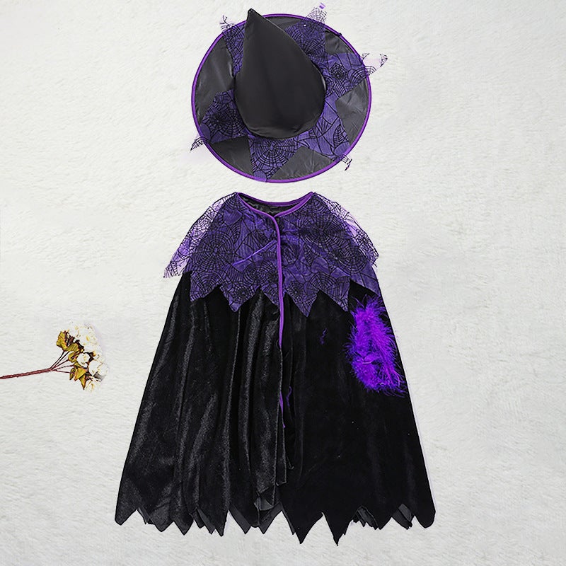 2024 Halloween Witch Cosplay Dress for Kids Pantyhose  - Image 2