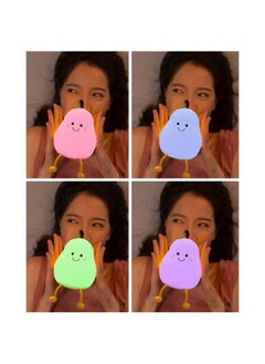 Thoraya Creative Pear Shaped Night Light USB Charging LED Cartoon Silicone Night Light Warm Light Table Bedside Lamp for Bedroom Livingroom  - Image 5