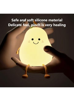Thoraya Creative Pear Shaped Night Light USB Charging LED Cartoon Silicone Night Light Warm Light Table Bedside Lamp for Bedroom Livingroom  - Image 3