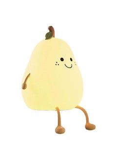 Thoraya Creative Pear Shaped Night Light USB Charging LED Cartoon Silicone Night Light Warm Light Table Bedside Lamp for Bedroom Livingroom  - Image 1