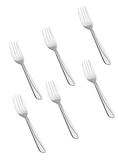Hic 6-Piece Japanese Stainless Steel Dessert Fork Set Silver  - Image 1