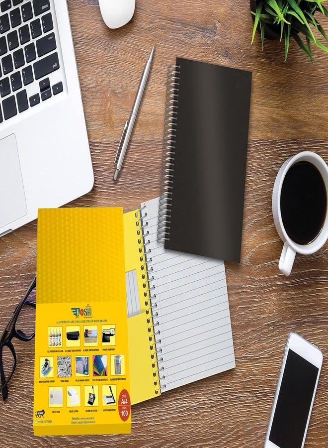 Kosh أوراق تجليد الكتب الحلزونية الماسية من مادة PVC من KOSH بحجم A4 - مجموعة واحدة، عبوة من 100 ورقة لكل مجموعة (أصفر) - Image 5