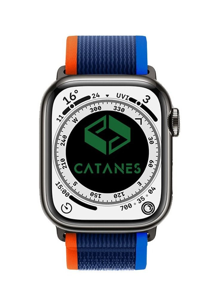 CATANES - Apple Watch Trail Band 38mm 40mm 41mm Nylon Woven Sport Strap for iWatch Series Ultra/8/7/SE/6/5/4/3/2/1 Dark Navy Blue - Image 1