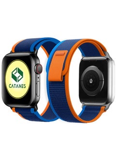 Apple Watch Trail Band 38mm 40mm 41mm Nylon Woven Sport Strap for iWatch Series Ultra/8/7/SE/6/5/4/3/2/1 Dark Navy Blue