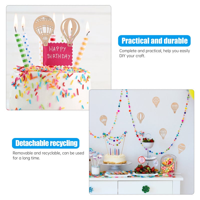 30pcs Hot Air Balloon Chips Graffiti Blank Wood Chips Wood Slices Tags - Image 5
