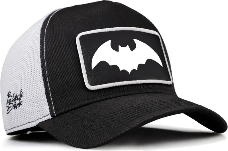 Black Börk V2 Trucker Bat - Unisex Black-White Cordura Fabric Hat (Cap) with 2 Code Logo  - Image 1