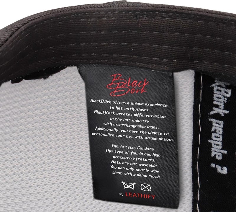 Black Börk V2 Trucker Bat - Unisex Black-White Cordura Fabric Hat (Cap) with 2 Code Logo  - Image 3