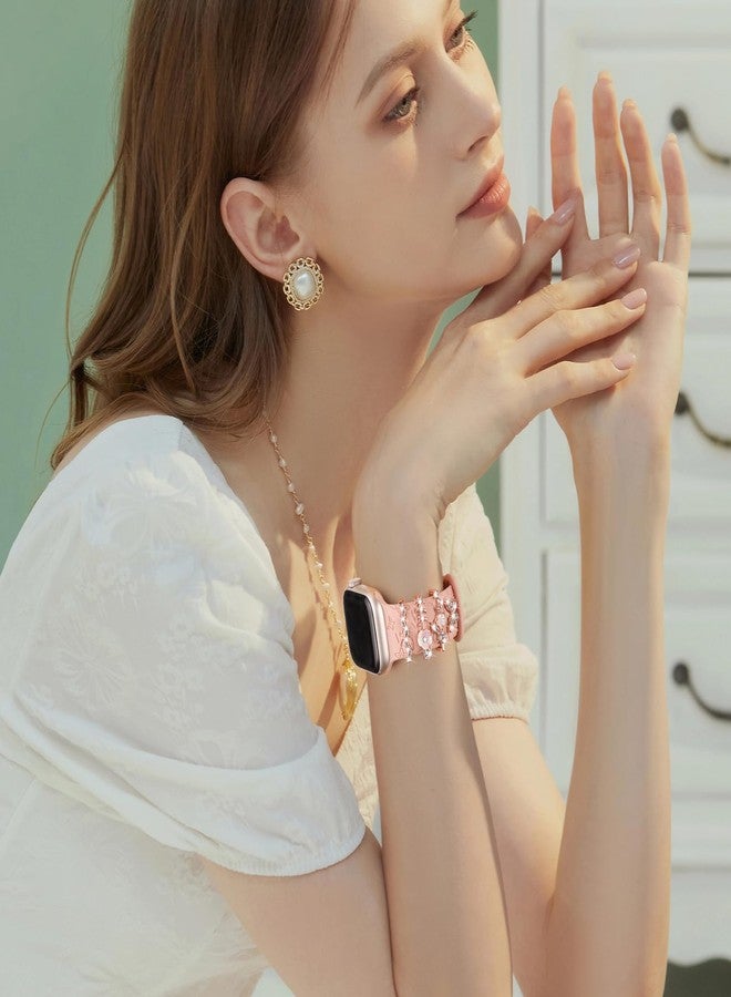Wowstrap Floral Engraved Band for Apple Watch Bands 40mm 41mm 38mm 44mm 45mm 42mm Women Men,Flower Silicone Sport Band+Decorative Apple Watch Charms for iWatch Series 9 8 7 6 5 4 3 SE 2nd Ultra/2 49mm Strap - Image 4