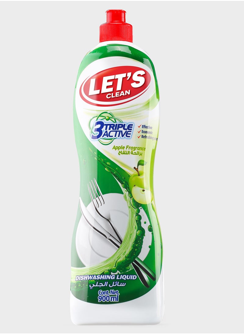 LET'S CLEAN - Diswashing Liquid 900ml Apple - Image 1