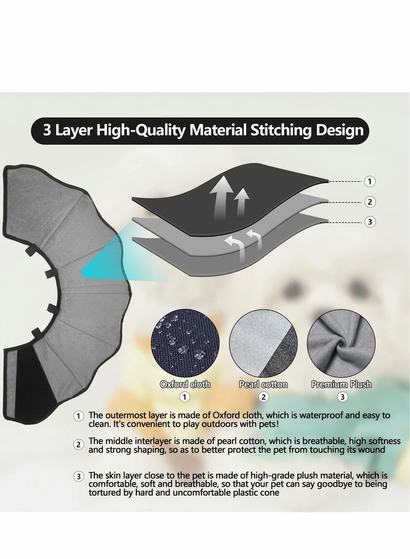 Excefore Dog Cone Collar for After Surgery, Soft Pet Recovery Collar for Dogs & Cats, Comfort Cone Collar Protective Collar for Large Medium Small Dogs,with Interior Made of Comfortable Plush Material,Size:L - Image 2