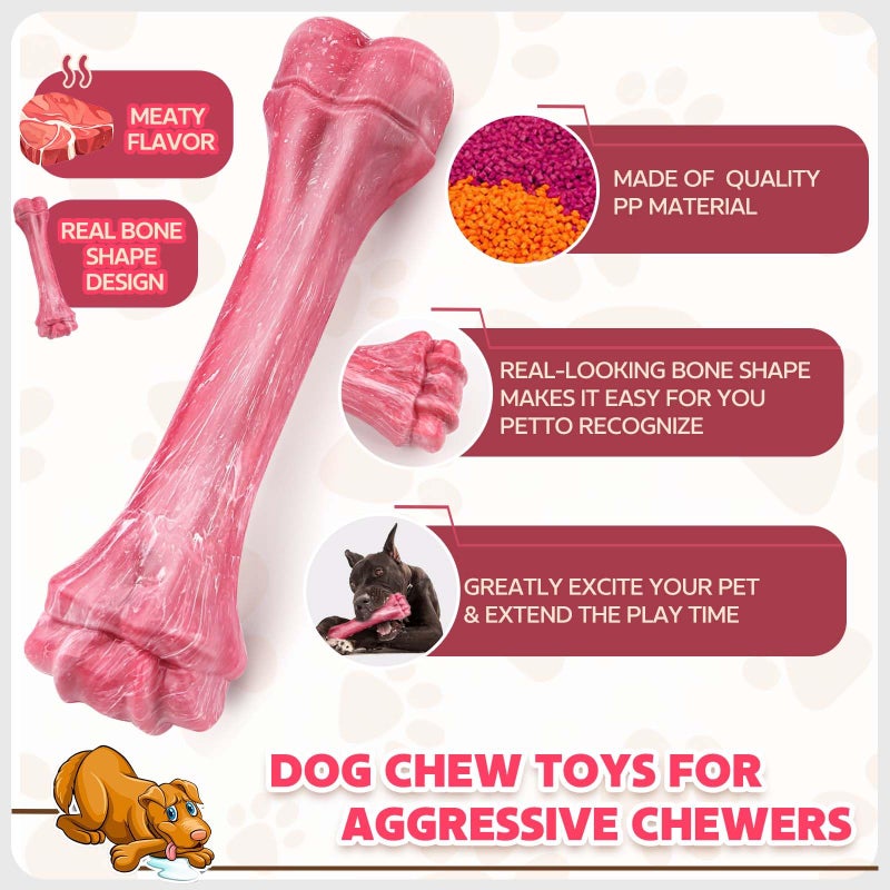 PUPTILY Dog Toys for Aggressive Chewers, Indestructible Dog Bones for Aggressive Chewers, Tough Chew Toy for Heavy Duty Dogs, Big Teething Toys with Durable Nylon for Large/Medium Breed Puppies - Image 4