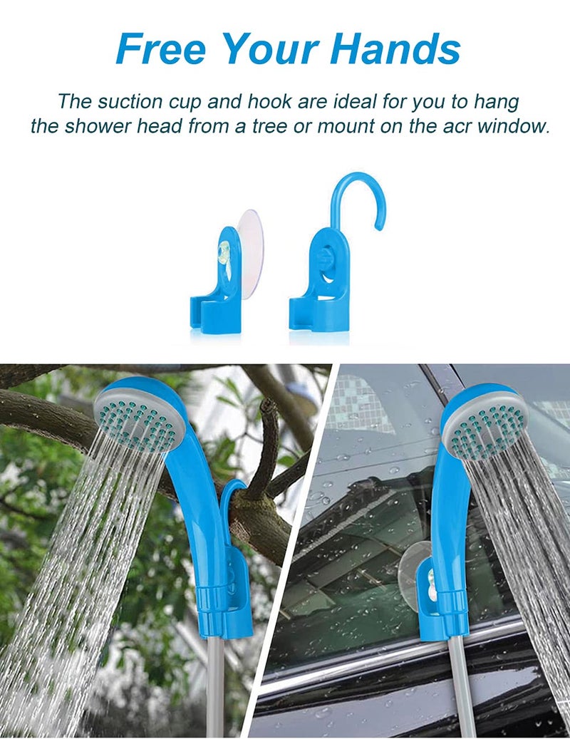 innhom Portable Shower Camping Shower Outdoor Camp Shower Pump, Electric Rechargeable Portable Camping Shower, Powered by Rechargeable Battery - Image 5