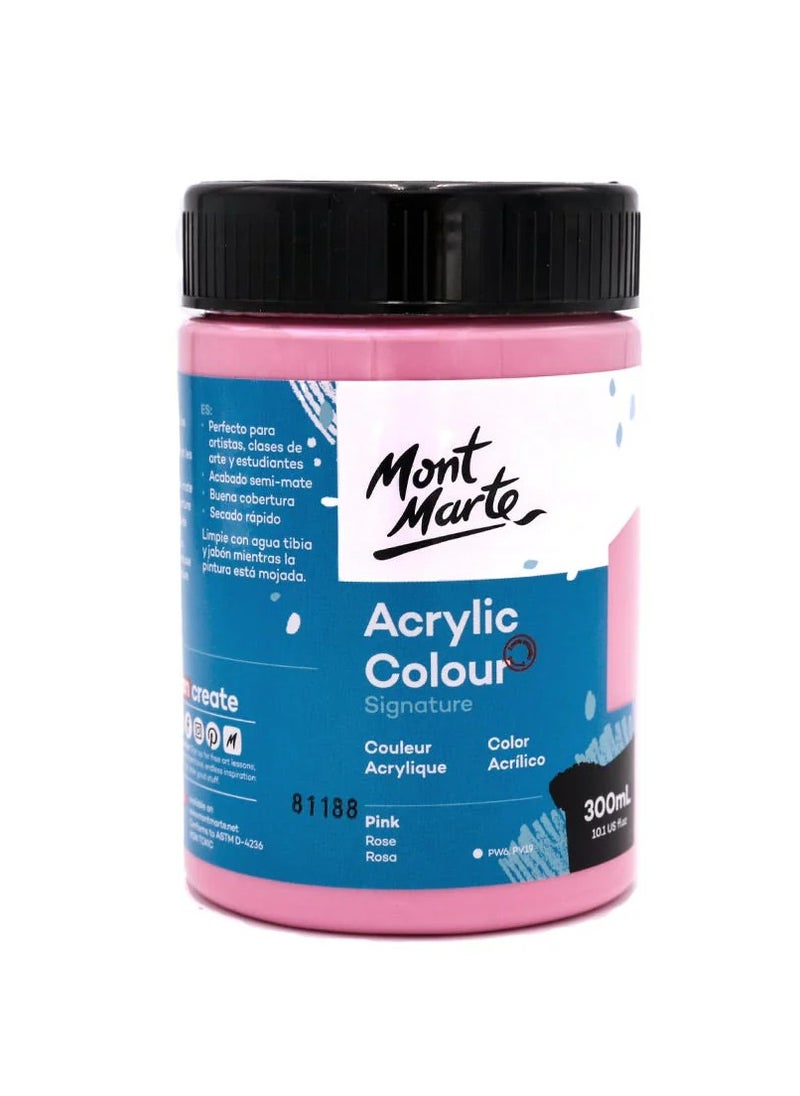 Mont Marte Signature Acrylic Colour 300ml Content Pink 