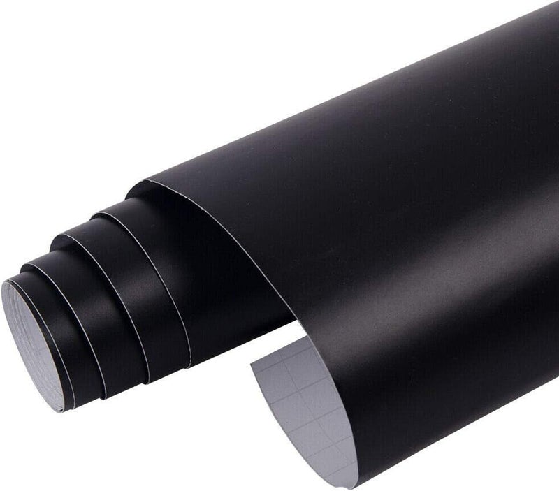 LZLRUN Matte Black Vinyl Wrap Self Adhesive Air Release Bubble - Outdoor Rated for Automotive Use - 2ft x 5ft Knife + Hand Tool - Image 2